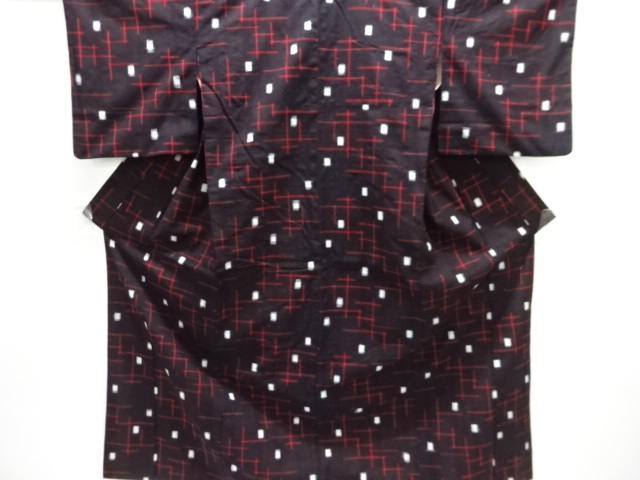 JAPANESE KIMONO / ANTIQUE COTTON AUTHENTIC KURUME KASURI KIMONO / MASU